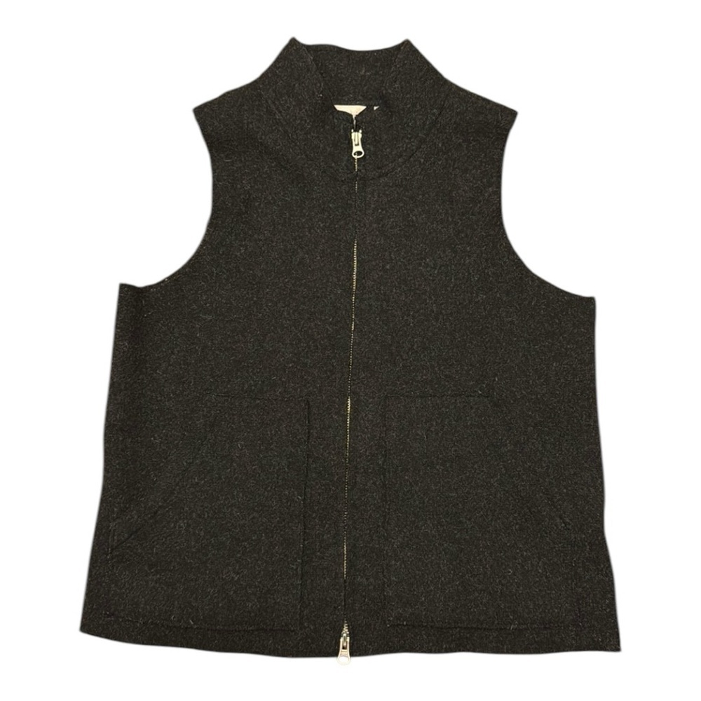 J. Crew Wool Blend Black Felted Vest Size Medium
